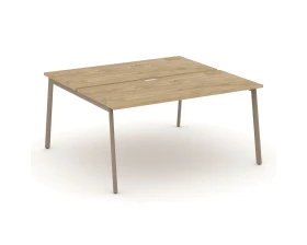 Рабочая станция на 2 места с вырезом на плоскоовальной трубе 158x150x75 Эстетика / Estetica images