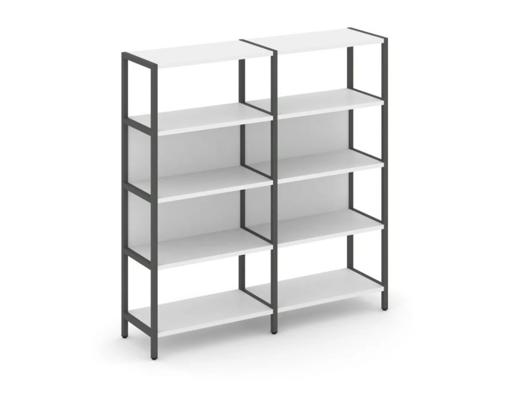 Двухсекционный стеллаж четырехярусный 1590х400х1613 Шелф Систем / Shelf System