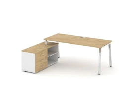 Стол письменный с греденцией левой на А-образном каркасе 1380x700x750 Стайл Проджект Директ Люкс / Style Project Direct Lux images