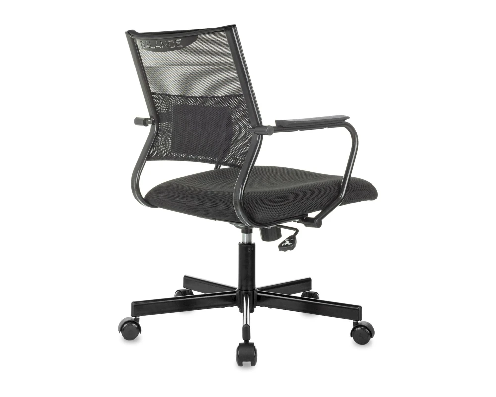 Кресло Бюрократ CH Баланс Лоу / Balance-Low Сетка/ Ткань, Черный