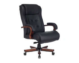 Кресло Бюрократ T-9926WALNUT Натуральная кожа, Черный images